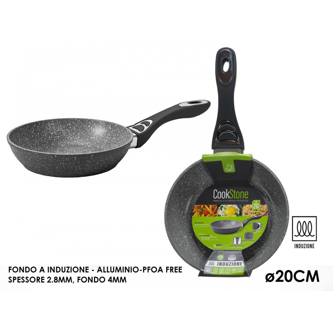 Τηγάνι Αντικολλητικό Ø20cm CookStone  – Κατάλληλο για Όλες τις Εστίες Τηγάνι Αντικολλητικό Ø20cm CookStone  – Κατάλληλο για Όλες τις Εστίες