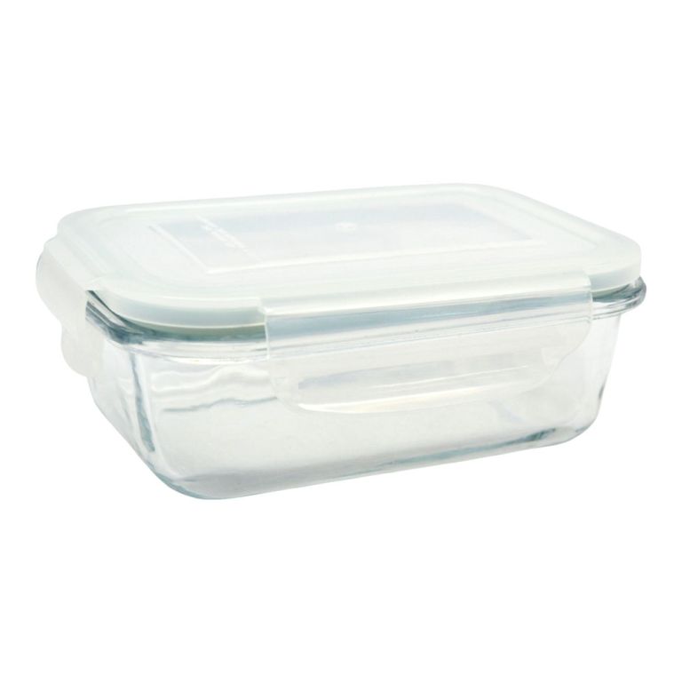 Φαγητοδοχείο Ορθογώνιο Από Πυράντοχο Γυαλί Με Πλαστικό Καπάκι 640ml