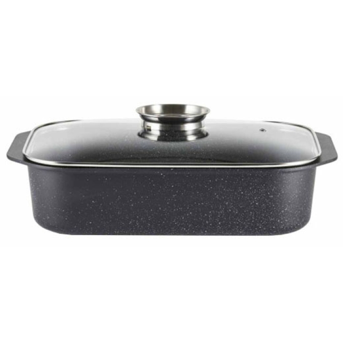 Γάστρα Εμαγιέ Ορθογώνια με Γυάλινο Καπάκι