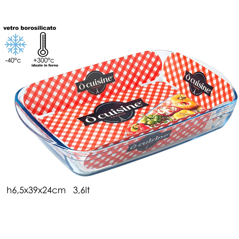 Ταψί Ορθογώνιο Πυρίμαχο 39x24x6,5cm General Trade 3,8lt