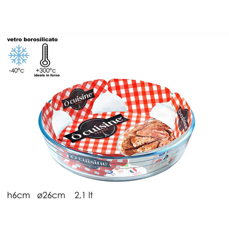 Ταψί Στρόγγυλο Πυρίμαχο Ø26cm General Trade 2.1lt