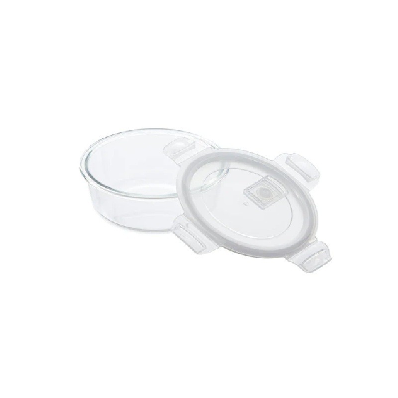 Φαγητοδοχείο Στρόγγυλο Από Πυράντοχο Γυαλί Με Πλαστικό Καπάκι 400ml 