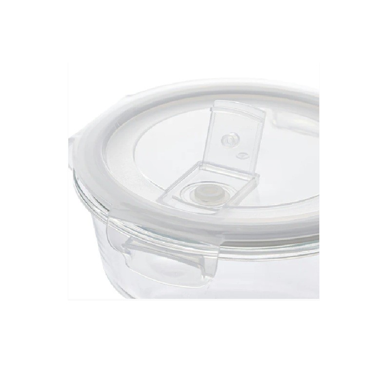 Φαγητοδοχείο Στρόγγυλο Από Πυράντοχο Γυαλί Με Πλαστικό Καπάκι 620ml