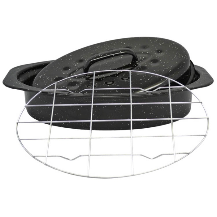 Γάστρα Εμαγιέ Οβάλ με Σχάρα 33x22cm