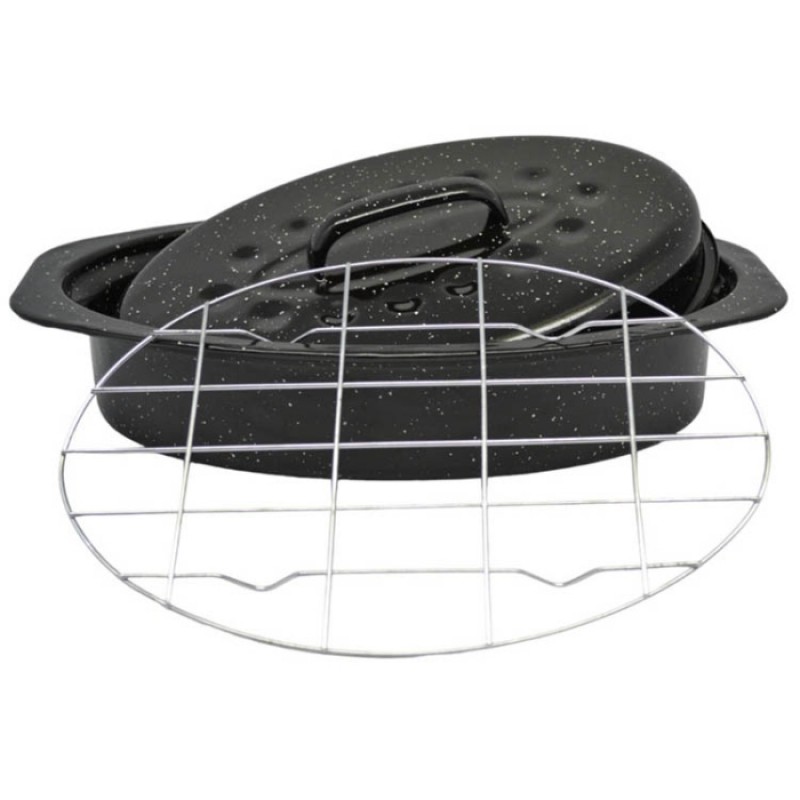 Γάστρα Εμαγιέ Οβάλ με Σχάρα 33x22cm